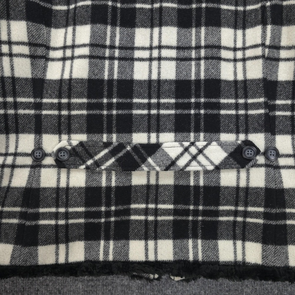 Woolrich Vest Womens Small Black White Moccasin Plaid Wool Fleece Lined Outdoors - Picture 9 of 12